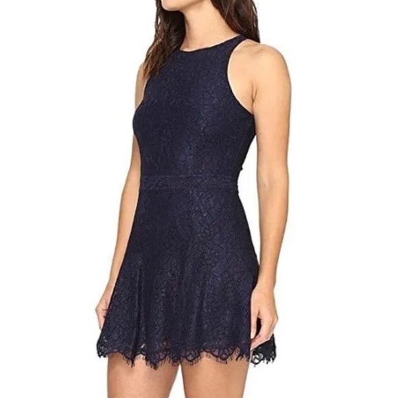 Joie Adisa Navy Blue Lace Mini Dress Sz 8 - Picture 2 of 15